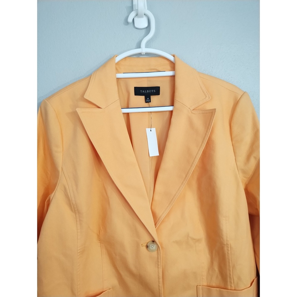 Talbots Cotton Blend Career Business Casual Resortwear Two Button Blazer Size 18 - Picture 5 of 10